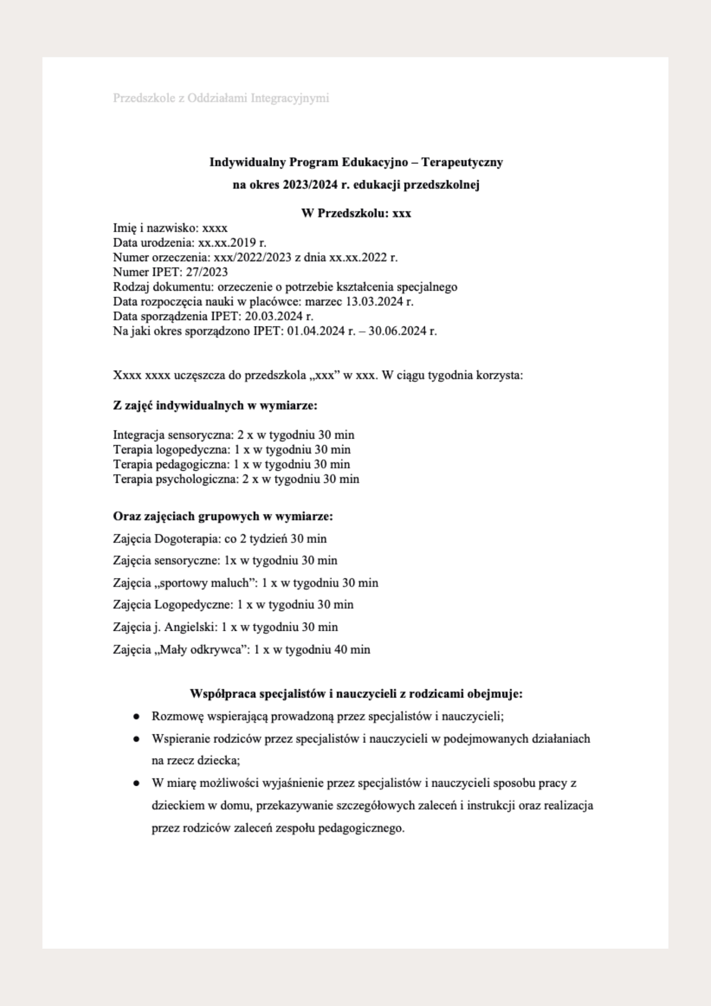 Wzory WOPFU i IPET przedszkole - obrazek 3