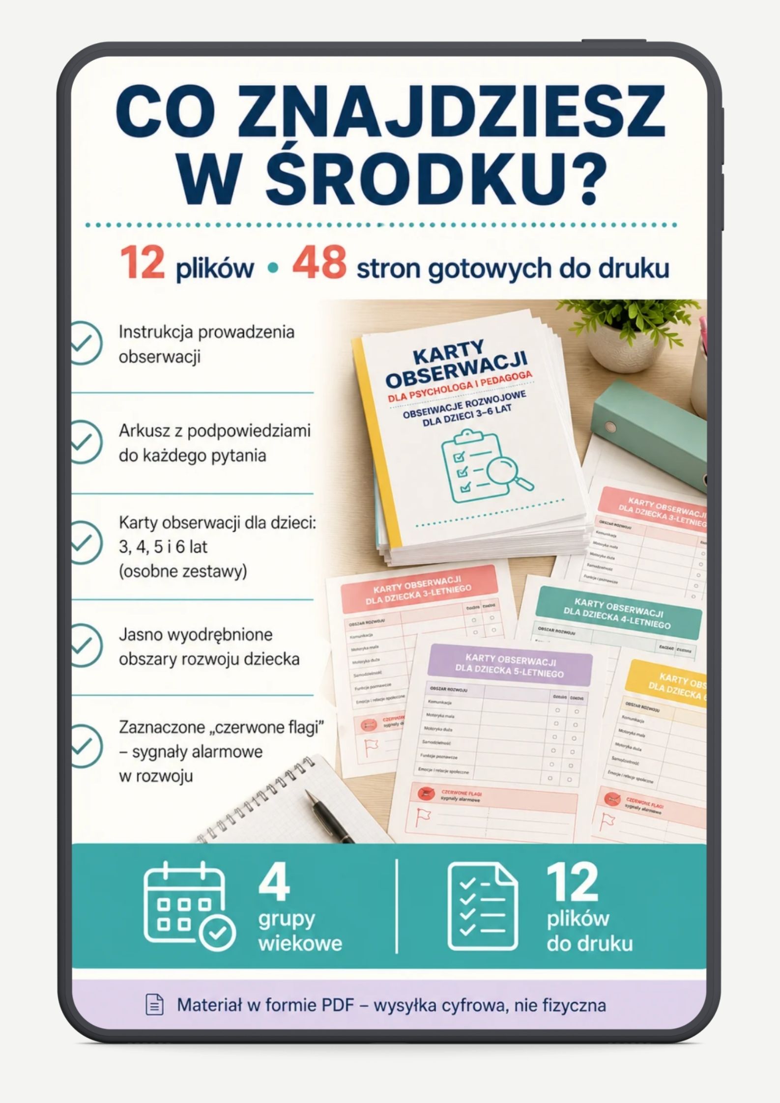 Karty obserwacji 3-6 lat co znajdziesz w środku