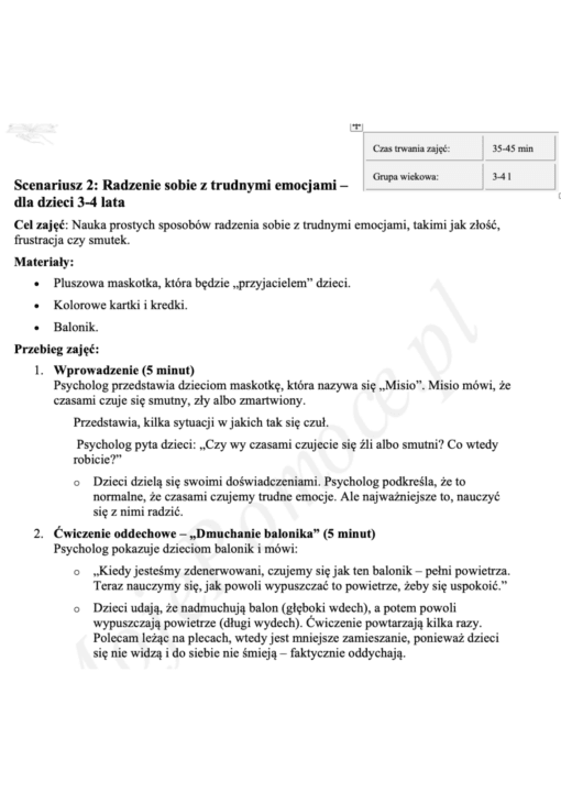 10 Scenariuszy zajęć dla Psychologa - obrazek 3