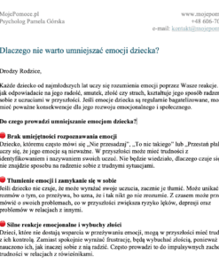 Dlaczego nie warto umniejszać emocji dziecka?