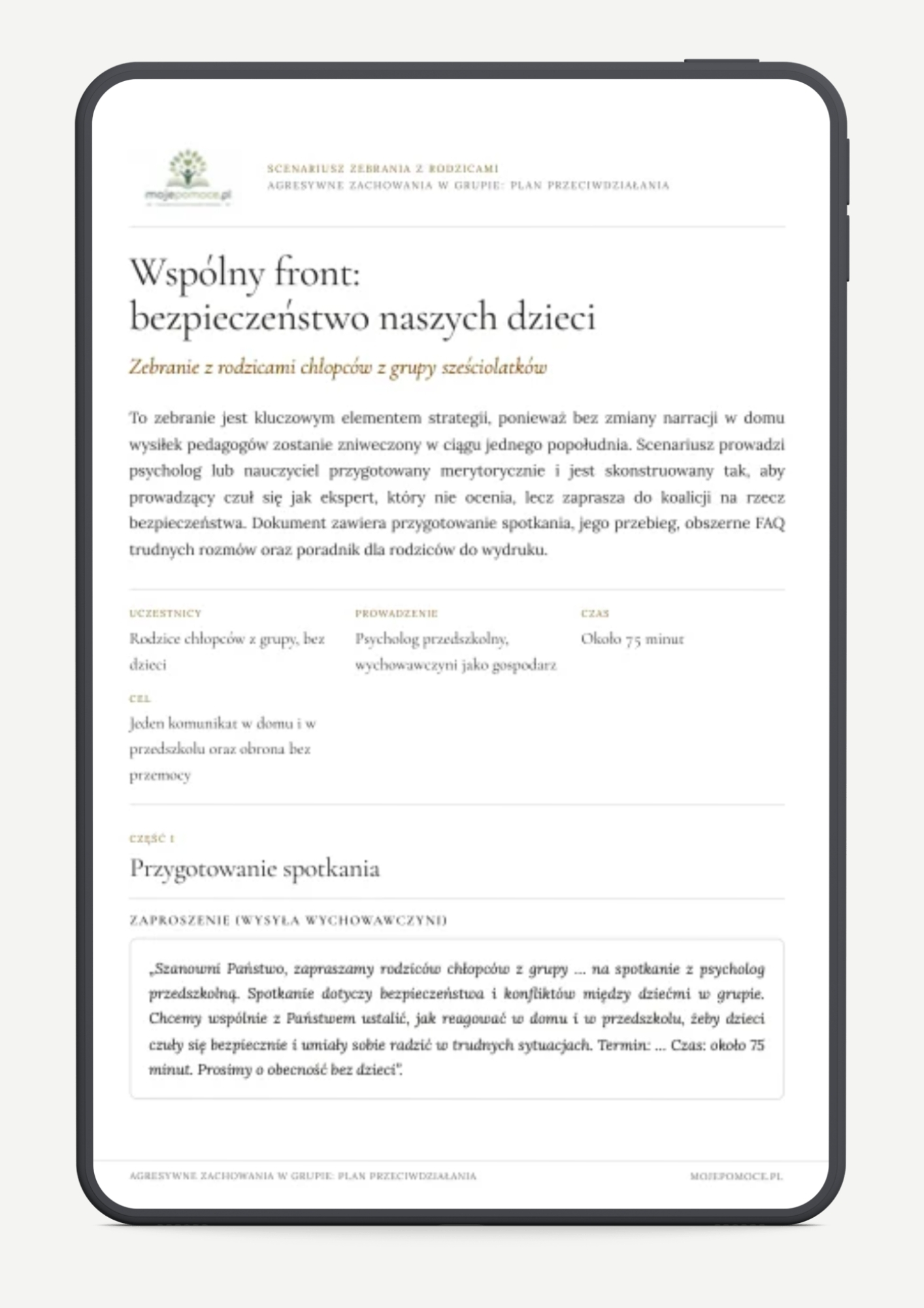 Agresja w Przedszkolu kompleksowe przeciwdziałanie