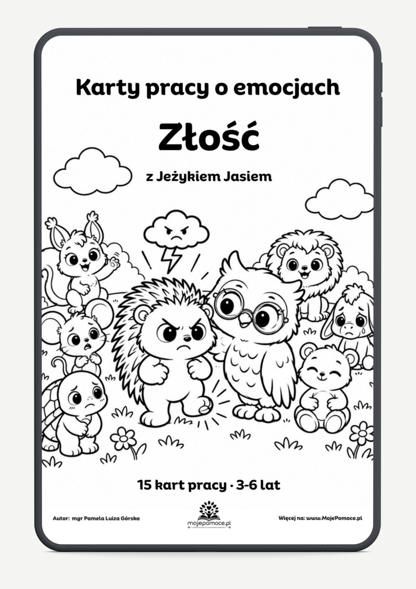 Karty pracy o emocjach złość 3-6 lat