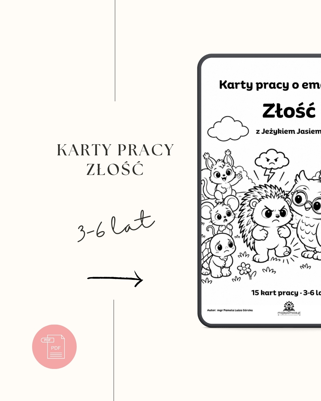 Karty pracy o emocjach: Złość 3-6 lat